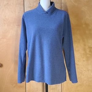 Coldwater Creek brushed fleece blue top